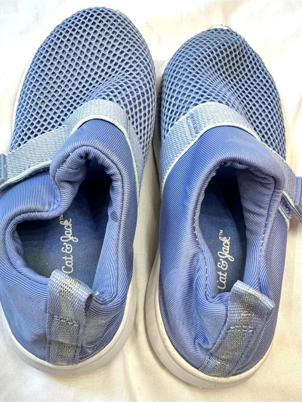 Two pairs of Kids Slip-On Mesh water shoes in Blue and Coral